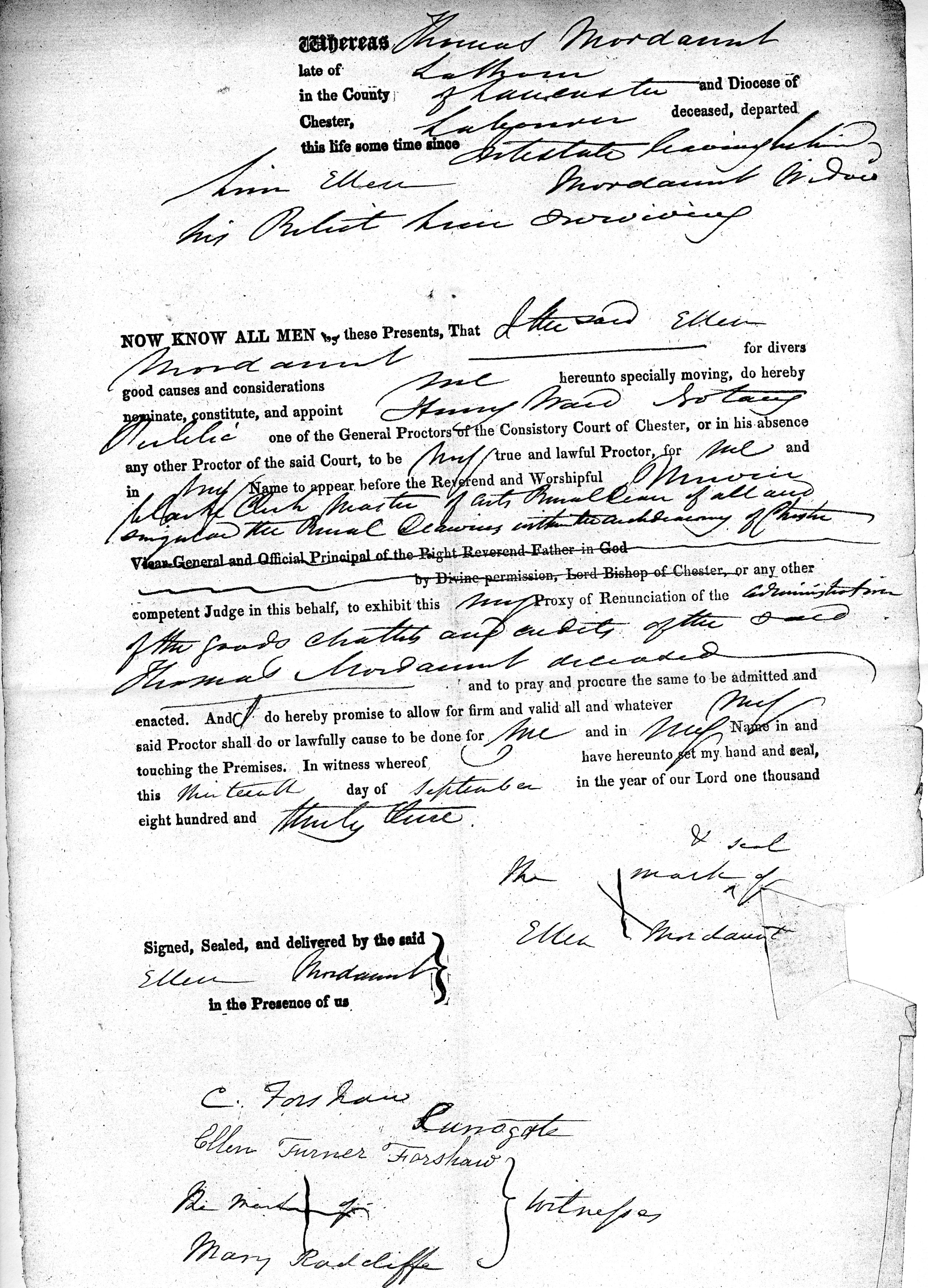 Lancs. Mordaunt Genealogy/Family History Resource/